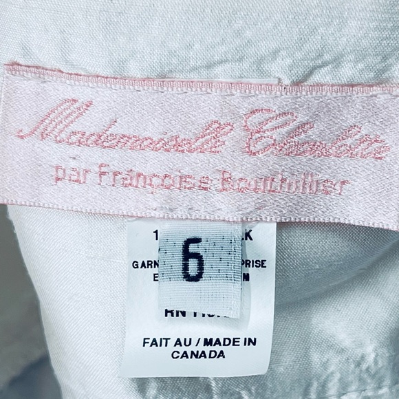 Blue and cream silk dress for little girls - Picture 5 of 7